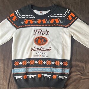 Unisex Tito's Handmade Vodka Women's Sweater - Black, White, and Orange